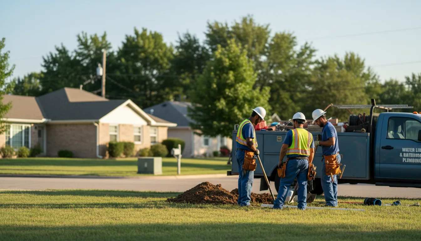 Residential water line and bathroom plumbing service in De Soto, IA